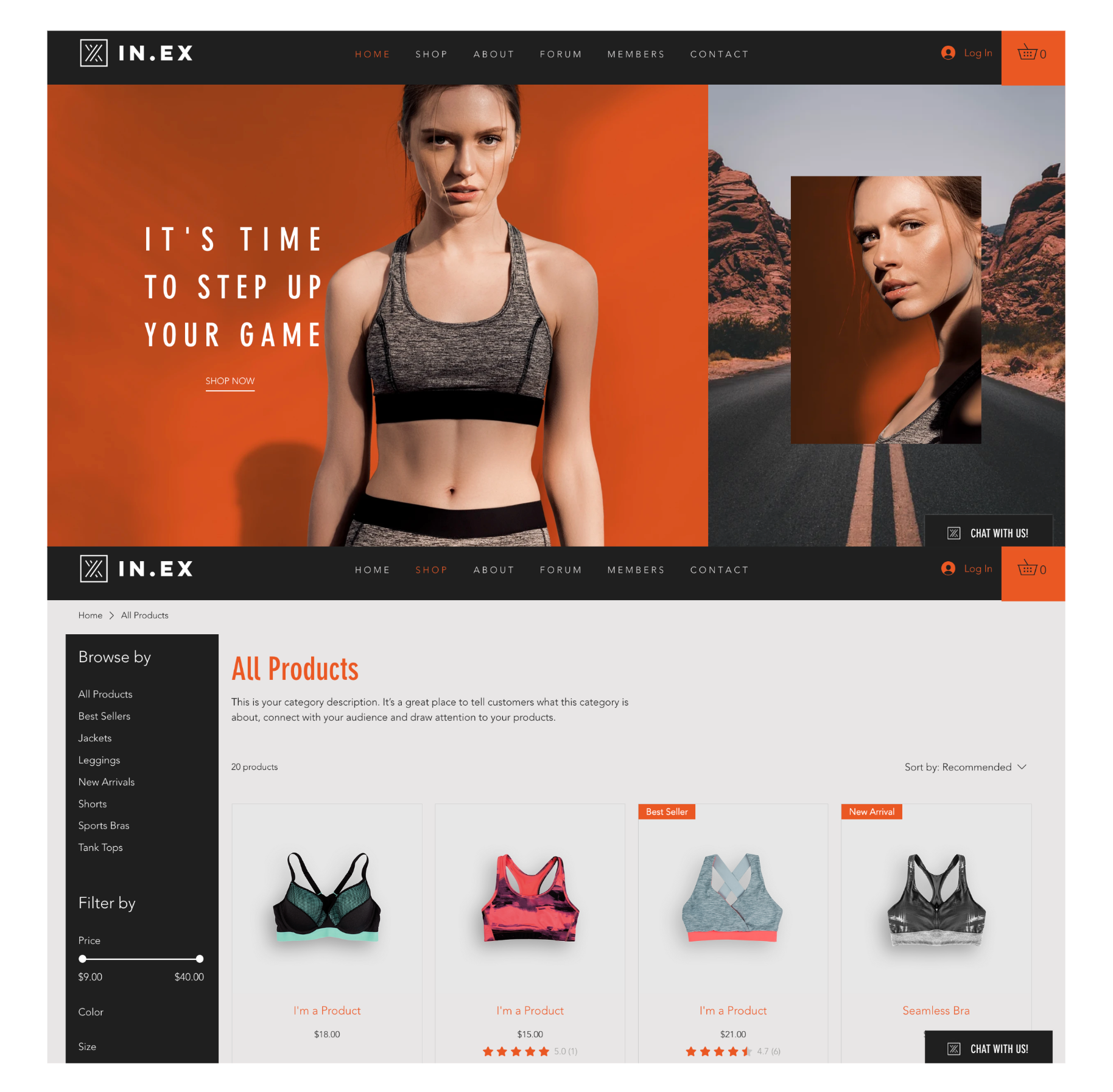 Wix Template Sportwear